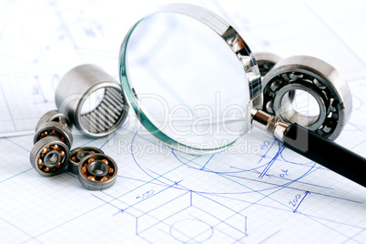 Magnifying Glass And Ball Bearings