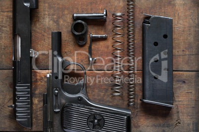 Dismantled Handgun