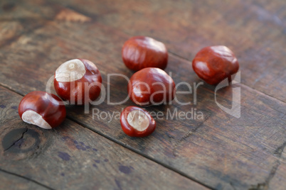 Chestnuts On Wood