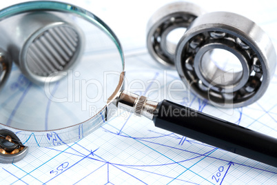 Magnifying Glass And Ball Bearings