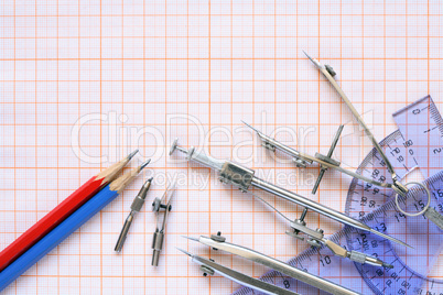 Drawing Instrument On Graph Paper