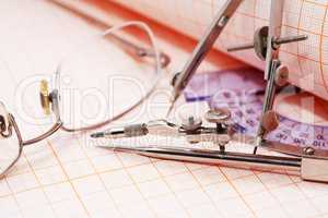 Drawing Instrument On Graph Paper