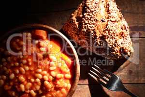Stewed Beans And Bread