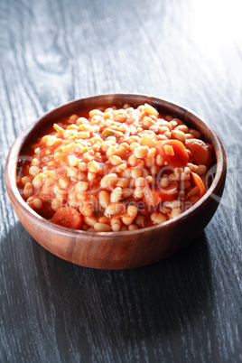 Stewed Beans On Wood