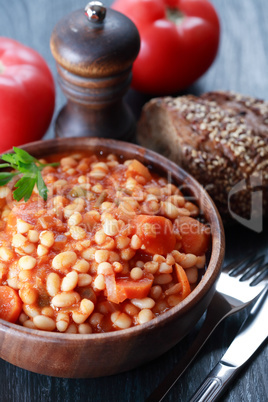 Stewed Beans On Wood