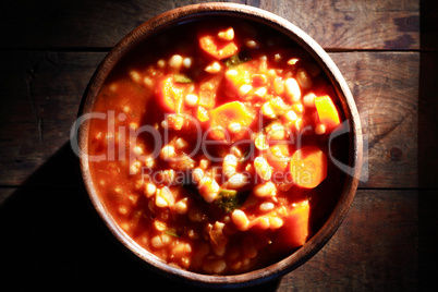 Stewed Beans On Wood