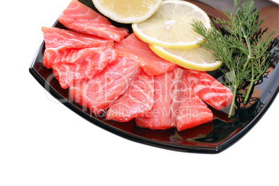 Sliced Salmon On Plate