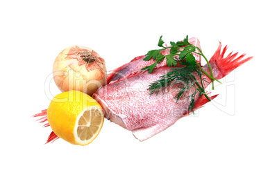 Raw Fish On White