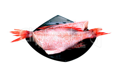 Raw Fish On White