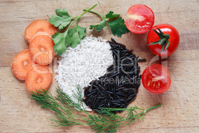 Yin Yang Rice Symbol