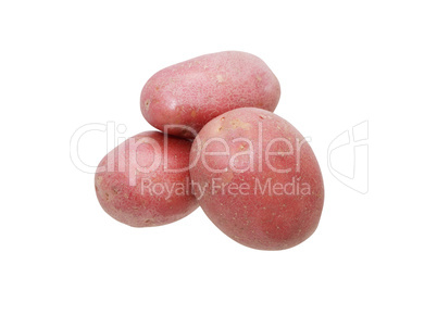 Raw Potatoes On White Raw Potatoes On White