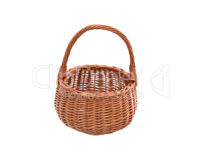 Wicker Basket On White