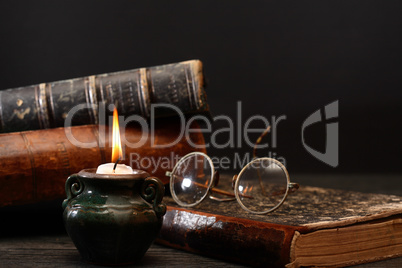 Candle And Books