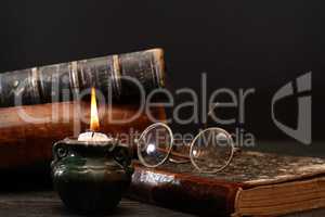 Candle And Books