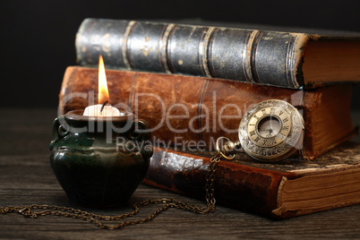 Candle And Books