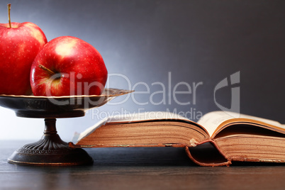 Old Book And Apples
