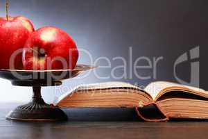 Old Book And Apples