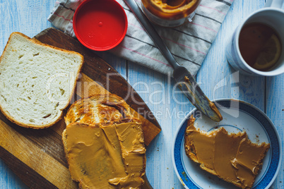 Peanut butter sandwiches or toasts