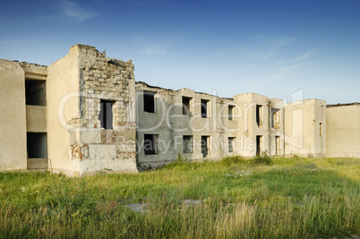 Old destroyed building without people
