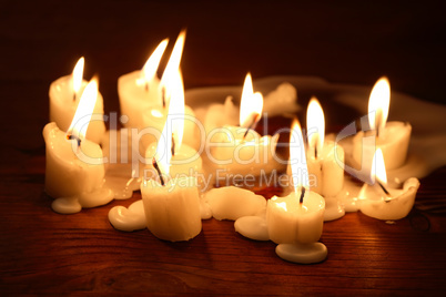 Candles On Wood