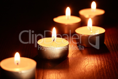 Candles On Wood