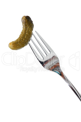 Pickled Cucumber On Fork