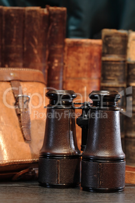 Old Binoculars And Case