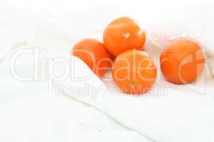 Tangerines On White Cloth