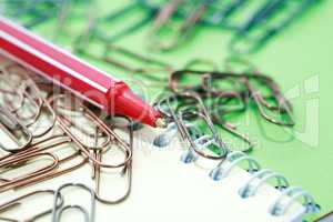 Paper Clips And Pen
