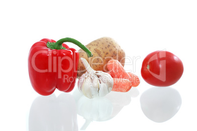 Vegetables On White