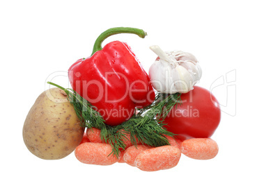 Vegetables On White