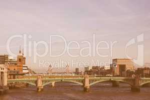 River Thames in London vintage