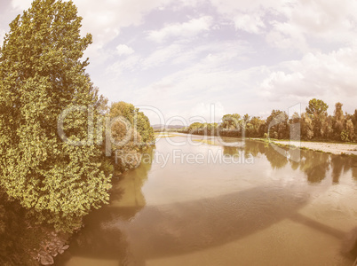 River Po in Settimo Torinese vintage