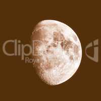 Retro looking Gibbous moon