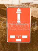 Fire hydrant sign vintage