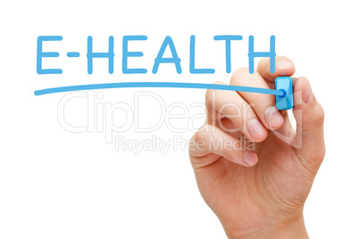 E-Health Hand Blue Marker