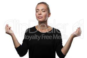Beautiful woman relaxation on white background