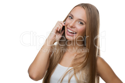 Beautiful woman talking on phone