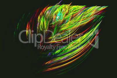 Fractal image: colorful glow lines