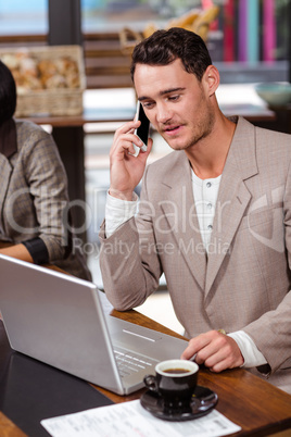 Man using his smartphone