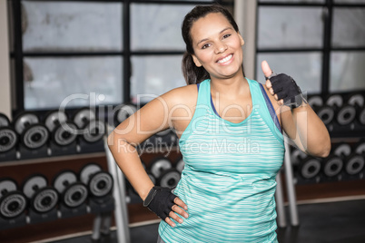 Smiling woman in sportswear