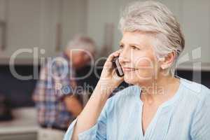 Senior woman talking on phone