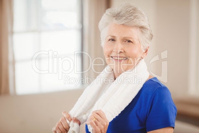 Portrait of senior woman after a workout