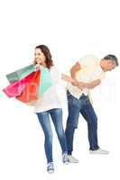 Couple with shopping bags