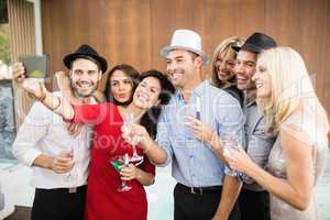 Group of friends taking selfie