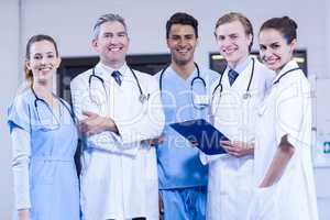 Portrait of medical team standing together