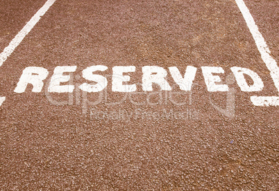 Reserved parking sign vintage