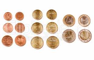 Euro coins vintage