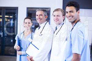 Portrait of medical team standing together