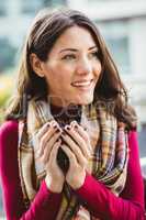 Woman drinking a cup of coffee